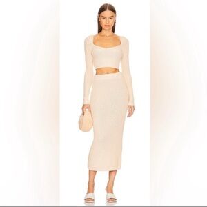 A.L.C. | Olive Knit Midi Skirt & Top Set (S)